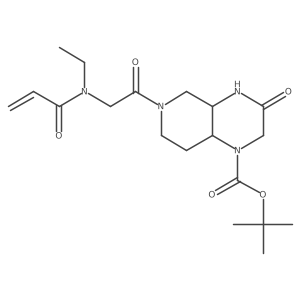 rac-tert-butyl (4aR,8aS)-6-[2-(N-ethylprop-2-enamido)acetyl]-3-oxo-decahydropyrido[3,4-b]pyrazine-1-carboxylate结构式