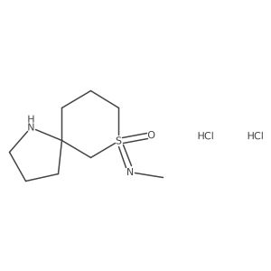 9-Methylimino-9lambda6-thia-1-azaspiro[4.5]decane 9-oxide;dihydrochloride Structure