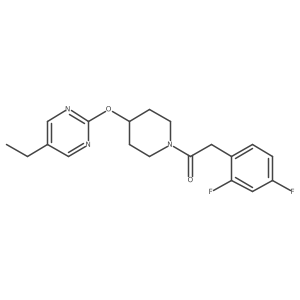 2-(2,4-Difluorophenyl)-1-{4-[(5-ethylpyrimidin-2-yl)oxy]piperidin-1-yl}ethan-1-one结构式
