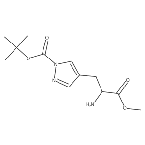 tert-Butyl (R)-4-(2-amino-3-methoxy-3-oxopropyl)-1H-pyrazole-1-carboxylate Structure