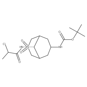Tert-butyl N-[9-(2-chloropropanoylamino)-3,3-dioxo-3lambda6-thiabicyclo[3.3.1]nonan-7-yl]carbamate结构式