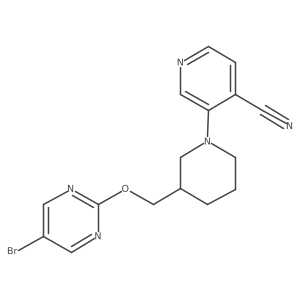 3-(3-{[(5-Bromopyrimidin-2-yl)oxy]methyl}piperidin-1-yl)pyridine-4-carbonitrile Structure