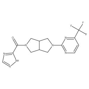 2-[5-(1H-1,2,4-triazole-3-carbonyl)-octahydropyrrolo[3,4-c]pyrrol-2-yl]-4-(trifluoromethyl)pyrimidine结构式