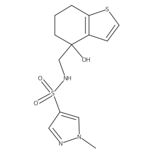 N-[(4-hydroxy-4,5,6,7-tetrahydro-1-benzothiophen-4-yl)methyl]-1-methyl-1H-pyrazole-4-sulfonamide结构式