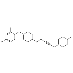 1-[4-({1-[(2-Chloro-4-fluorophenyl)methyl]piperidin-4-yl}oxy)but-2-yn-1-yl]-4-methylpiperazine结构式
