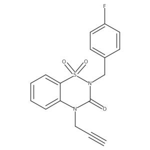 2-[(4-Fluorophenyl)methyl]-1,1-dioxo-4-prop-2-ynyl-1lambda6,2,4-benzothiadiazin-3-one结构式