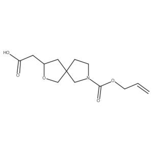 rac-2-[(3R,5S)-7-[(prop-2-en-1-yloxy)carbonyl]-2-oxa-7-azaspiro[4.4]nonan-3-yl]acetic acid结构式