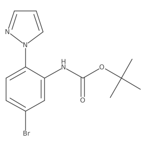 tert-butyl N-[5-bromo-2-(1H-pyrazol-1-yl)phenyl]carbamate结构式