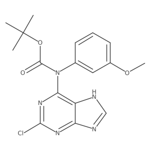 tert-butyl N-(2-chloro-7H-purin-6-yl)-N-(3-methoxyphenyl)carbamate结构式