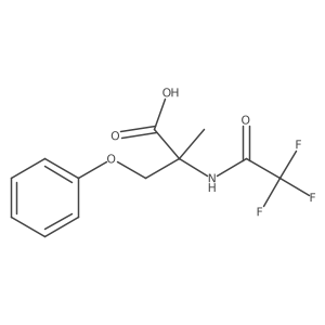 2-Methyl-3-phenoxy-2-(2,2,2-trifluoroacetamido)propanoic acid结构式