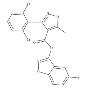 5-Chloro-1,2-benzisoxazol-3-yl 3-(2,6-dichlorophenyl)-5-methyl-4-isoxazolecarboxylate Structure