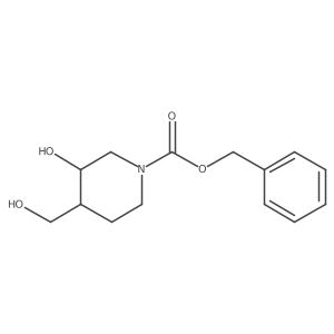 Benzyl 3-hydroxy-4-(hydroxymethyl)piperidine-1-carboxylate结构式