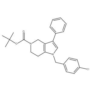 1-(4-Chloro-benzyl)-3-phenyl-1,4,6,7-tetrahydro-pyrrolo[3,2-c]pyridine-5-carboxylic acid tert-butyl ester Structure