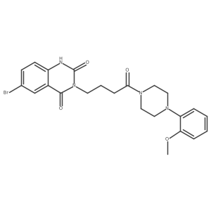 6-bromo-3-(4-(4-(2-methoxyphenyl)piperazin-1-yl)-4-oxobutyl)quinazoline-2,4(1H,3H)-dione结构式