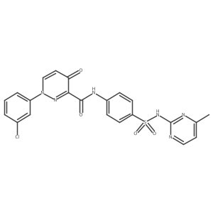 1-(3-chlorophenyl)-N-{4-[(4-methylpyrimidin-2-yl)sulfamoyl]phenyl}-4-oxo-1,4-dihydropyridazine-3-carboxamide结构式