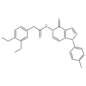 2-(3,4-dimethoxyphenyl)-N-(4-oxo-1-(p-tolyl)-1H-pyrazolo[3,4-d]pyrimidin-5(4H)-yl)acetamide结构式