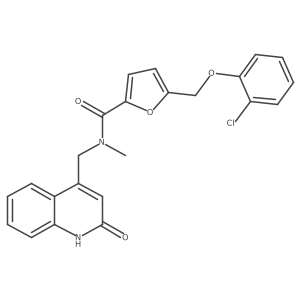 5-[(2-chlorophenoxy)methyl]-N-[(2-hydroxyquinolin-4-yl)methyl]-N-methylfuran-2-carboxamide结构式