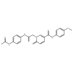 1-(2-((4-acetamidophenyl)amino)-2-oxoethyl)-N-(4-methoxyphenyl)-6-oxo-1,6-dihydropyridazine-3-carboxamide结构式