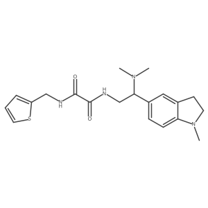 N1-(2-(dimethylamino)-2-(1-methylindolin-5-yl)ethyl)-N2-(thiophen-2-ylmethyl)oxalamide结构式