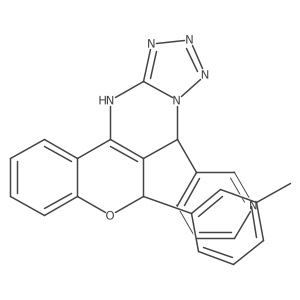 7-(pyridin-3-yl)-6-(m-tolyl)-7,12-dihydro-6H-chromeno[4,3-d]tetrazolo[1,5-a]pyrimidine结构式