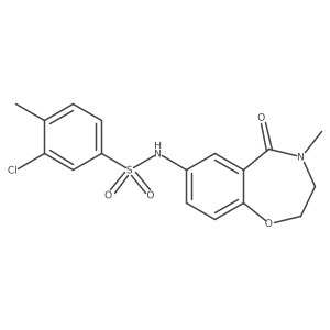 3-chloro-4-methyl-N-(4-methyl-5-oxo-2,3,4,5-tetrahydrobenzo[f][1,4]oxazepin-7-yl)benzenesulfonamide结构式