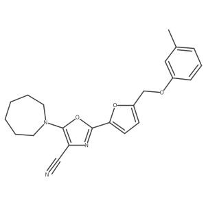 5-(Azepan-1-yl)-2-(5-((m-tolyloxy)methyl)furan-2-yl)oxazole-4-carbonitrile Structure