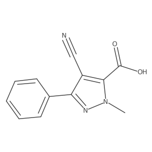 4-cyano-1-methyl-3-phenyl-1H-pyrazole-5-carboxylic acid结构式