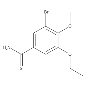 3-Bromo-5-ethoxy-4-methoxybenzene-1-carbothioamide结构式