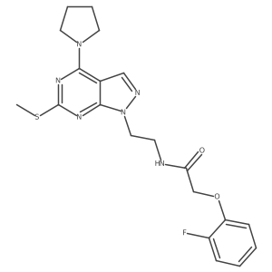 2-(2-fluorophenoxy)-N-(2-(6-(methylthio)-4-(pyrrolidin-1-yl)-1H-pyrazolo[3,4-d]pyrimidin-1-yl)ethyl)acetamide Structure