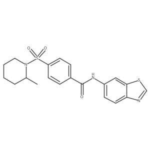 N-(benzo[d]thiazol-6-yl)-4-((2-methylpiperidin-1-yl)sulfonyl)benzamide结构式