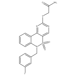 2-{[6-(3-fluorobenzyl)-5,5-dioxido-6H-pyrimido[5,4-c][2,1]benzothiazin-2-yl]thio}acetamide Structure