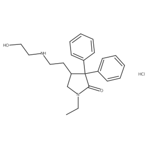 1-Ethyl-4-(2-((2-hydroxyethyl)amino)ethyl)-3,3-diphenylpyrrolidin-2-one hydrochloride结构式