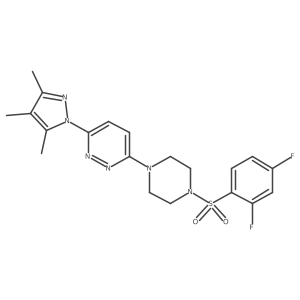 3-(4-((2,4-difluorophenyl)sulfonyl)piperazin-1-yl)-6-(3,4,5-trimethyl-1H-pyrazol-1-yl)pyridazine Structure