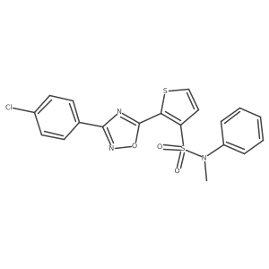 2-[3-(4-chlorophenyl)-1,2,4-oxadiazol-5-yl]-N-methyl-N-phenylthiophene-3-sulfonamide结构式