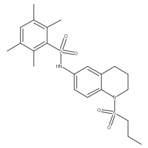 2,3,5,6-tetramethyl-N-[1-(propane-1-sulfonyl)-1,2,3,4-tetrahydroquinolin-6-yl]benzene-1-sulfonamide Structure