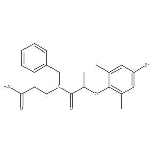 Propanamide, N-(3-amino-3-oxopropyl)-2-(4-bromo-2,6-dimethylphenoxy)-N-(phenylmethyl)- Structure