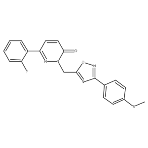 6-(2-fluorophenyl)-2-((3-(4-(methylthio)phenyl)-1,2,4-oxadiazol-5-yl)methyl)pyridazin-3(2H)-one Structure