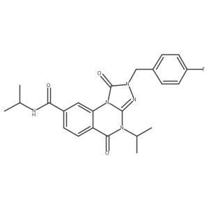 CC(C)NC(=O)c1ccc2c(=O)n(C(C)C)c3nn(Cc4ccc(F)cc4)c(=O)n3c2c1结构式