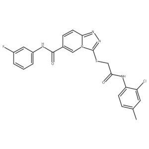 3-({[(2-chloro-4-methylphenyl)carbamoyl]methyl}sulfanyl)-N-(3-fluorophenyl)-[1,2,4]triazolo[4,3-a]pyridine-6-carboxamide结构式