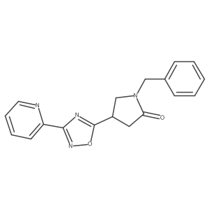 1-Benzyl-4-(3-pyridin-2-yl-1,2,4-oxadiazol-5-yl)pyrrolidin-2-one结构式