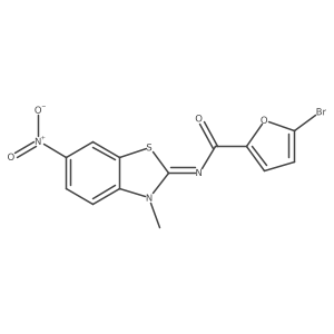 (E)-5-bromo-N-(3-methyl-6-nitrobenzo[d]thiazol-2(3H)-ylidene)furan-2-carboxamide结构式