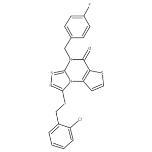 1-((2-chlorobenzyl)thio)-4-(4-fluorobenzyl)thieno[2,3-e][1,2,4]triazolo[4,3-a]pyrimidin-5(4H)-one结构式