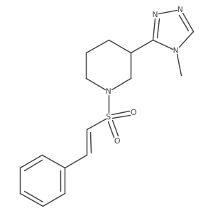 3-(4-methyl-4H-1,2,4-triazol-3-yl)-1-(2-phenylethenesulfonyl)piperidine结构式