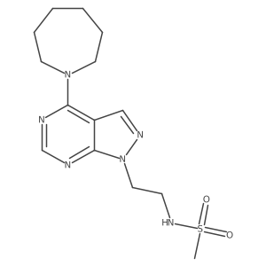 N-(2-(4-(azepan-1-yl)-1H-pyrazolo[3,4-d]pyrimidin-1-yl)ethyl)methanesulfonamide Structure