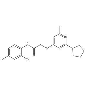N-(2-bromo-4-methylphenyl)-2-((6-methyl-2-(pyrrolidin-1-yl)pyrimidin-4-yl)oxy)acetamide结构式