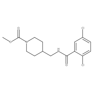 Methyl 4-((2,5-dichlorobenzamido)methyl)piperidine-1-carboxylate结构式