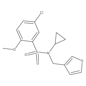 5-chloro-N-cyclopropyl-2-methoxy-N-(thiophen-3-ylmethyl)benzenesulfonamide Structure