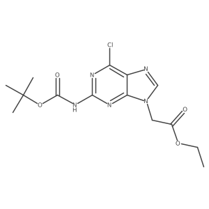Ethyl 2-[2-(Boc-amino)-6-chloro-9H-purin-9-yl]acetate Structure