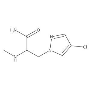 3-(4-Chloro-1h-pyrazol-1-yl)-2-(methylamino)propanamide结构式