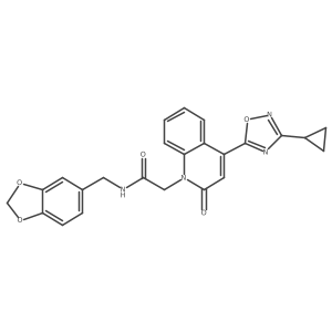 N-(1,3-benzodioxol-5-ylmethyl)-2-[4-(3-cyclopropyl-1,2,4-oxadiazol-5-yl)-2-oxoquinolin-1(2H)-yl]acetamide结构式